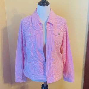 Pink & White Striped Christopher & Banks Jacket